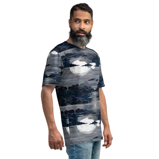 Midnight Waterline on a Men's Crew Neck T-Shirt