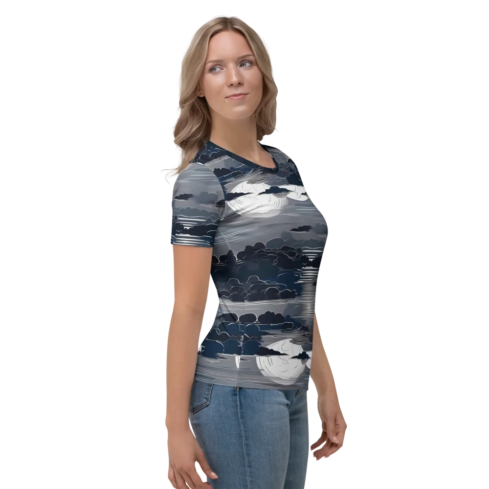 Midnight Waterline on Women's Crew Neck T-Shirt — Right