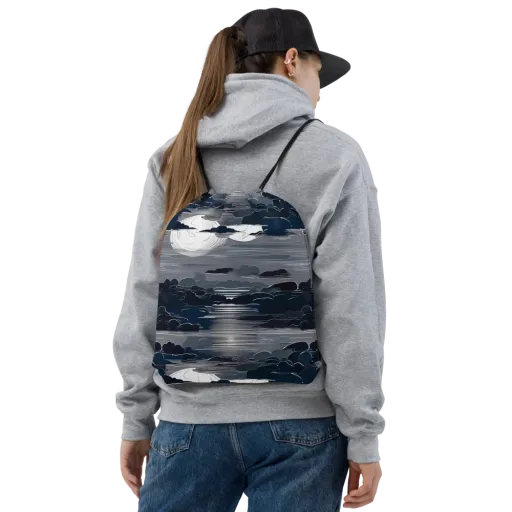 Midnight Waterline on a Drawstring Bag