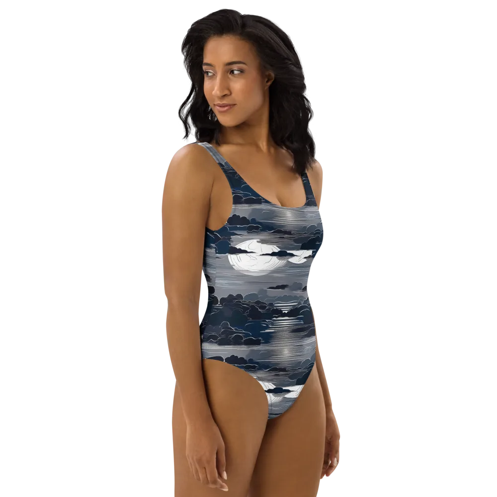 Midnight Waterline on One-Piece Swimsuit — Right