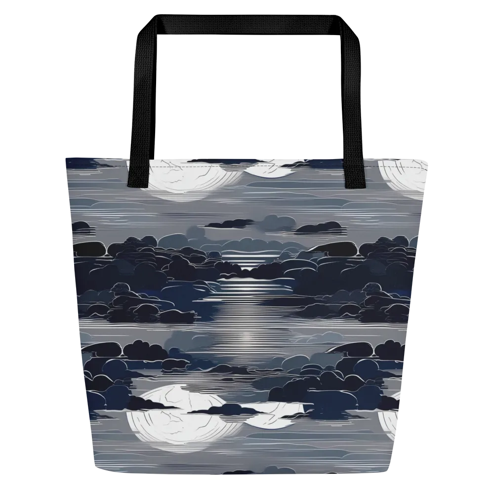 Midnight Waterline on Large Tote Bag W/ Pocket — Front
