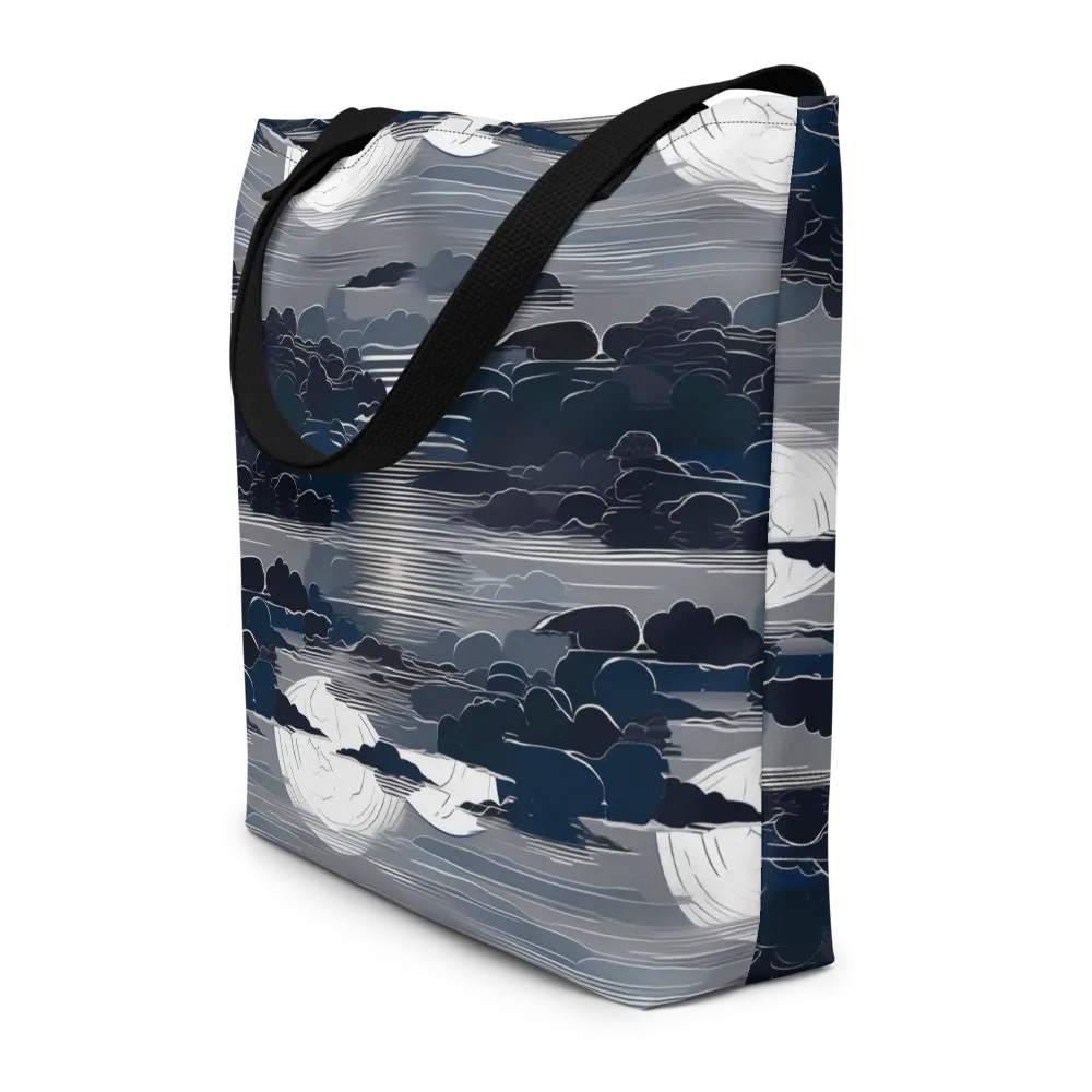 Midnight Waterline on Large Tote Bag W/ Pocket — Front