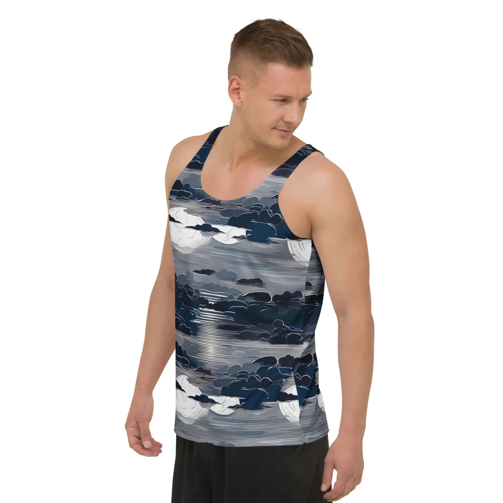 Midnight Waterline on Men's Tank Top — Left Front