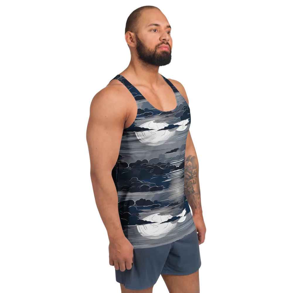 Midnight Waterline on Men's Tank Top — Right Front