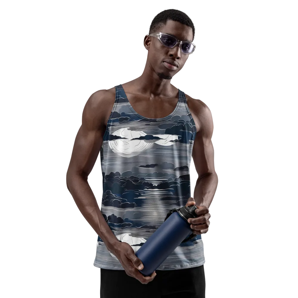 Midnight Waterline on Men's Tank Top — Front