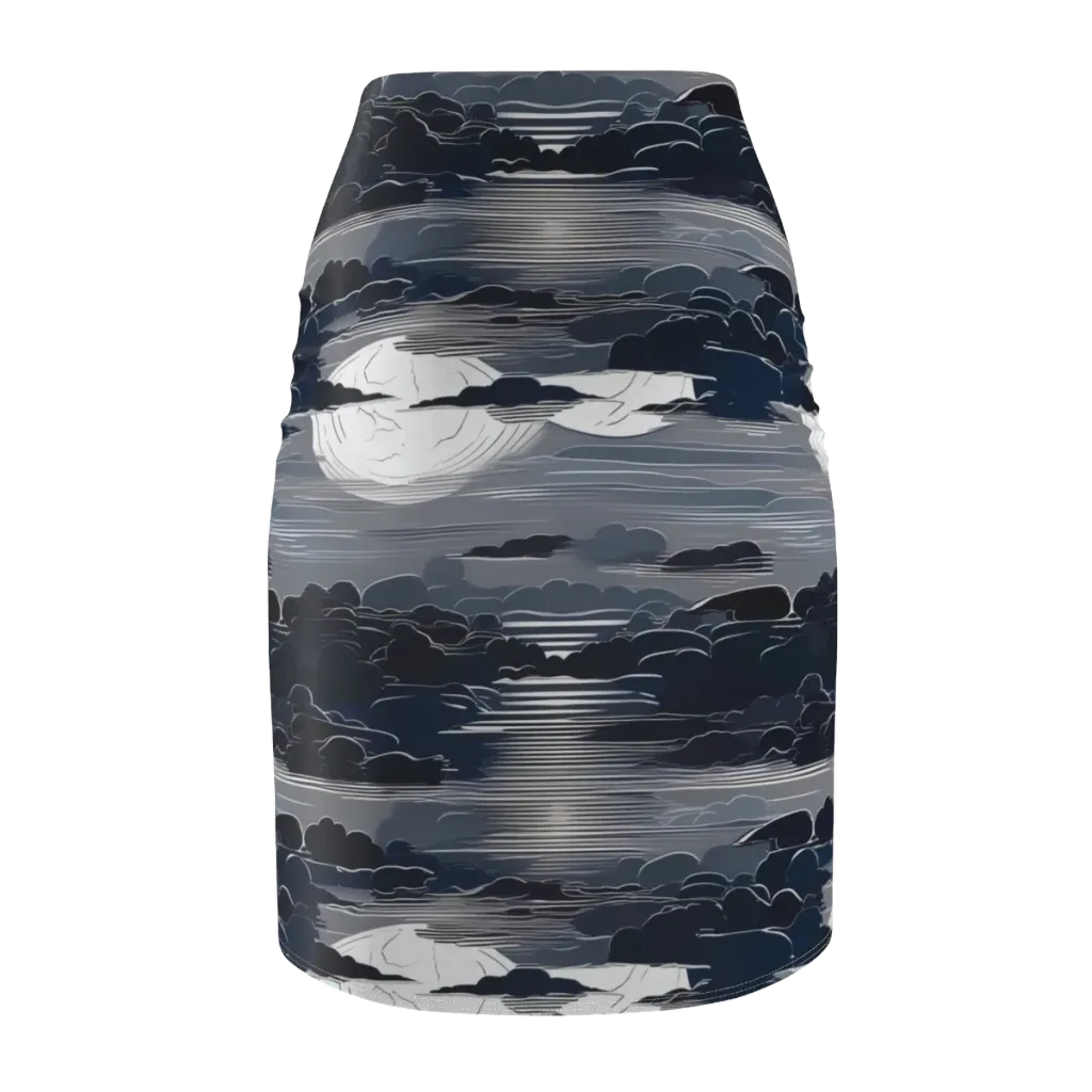 Midnight Waterline on Pencil Skirt — Back