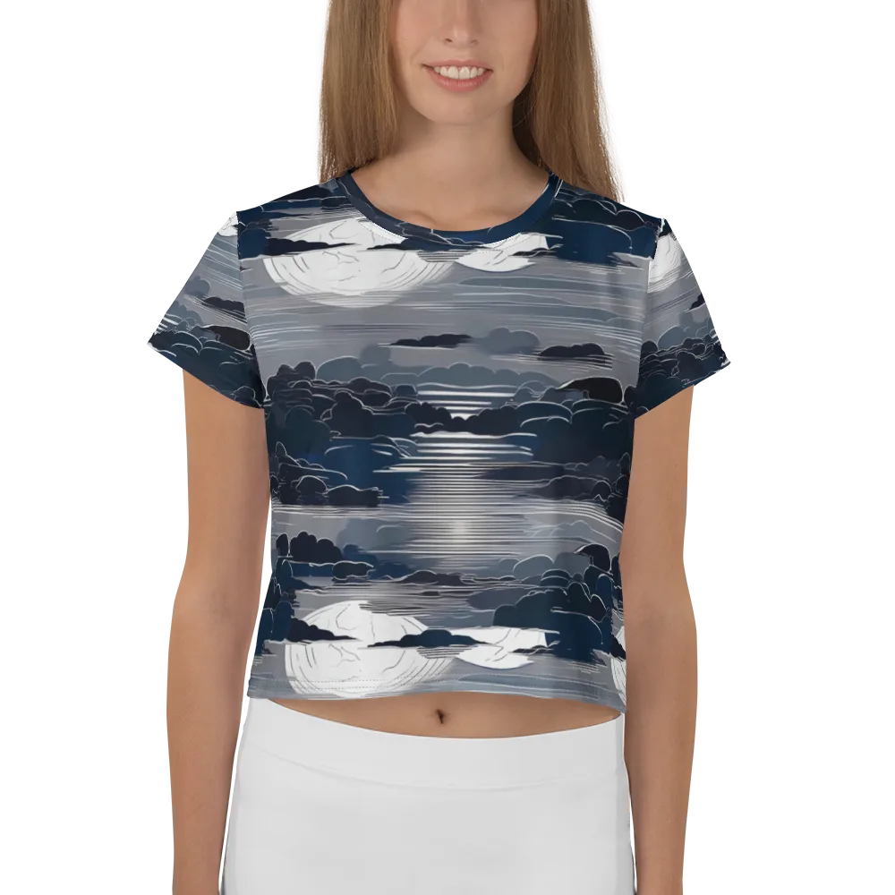 Midnight Waterline on Crop Tee — Front
