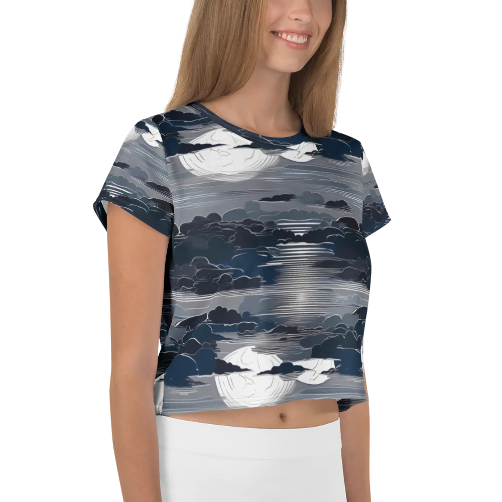 Midnight Waterline on Crop Tee — Right