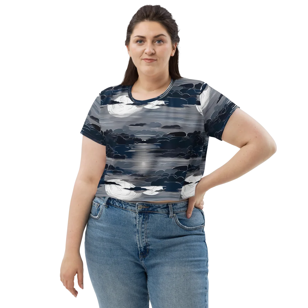 Midnight Waterline on Crop Tee — Front