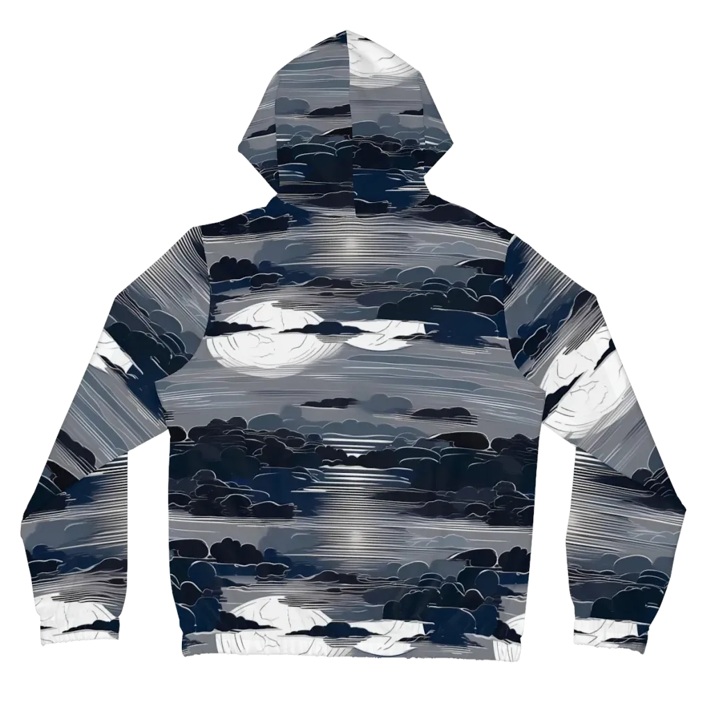 Midnight Waterline on Women's Full-Zip Hoodie — Back