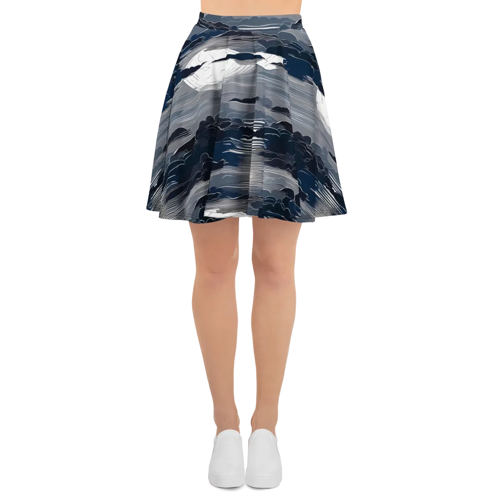 Midnight Waterline on Skater Skirt — Front