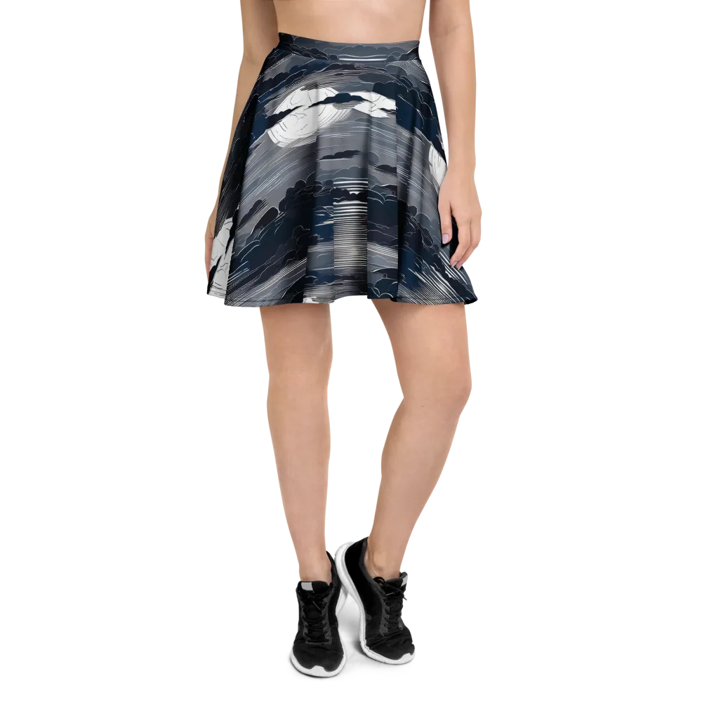 Midnight Waterline on Skater Skirt — Front