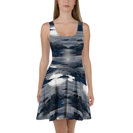 Midnight Waterline on a Skater Dress