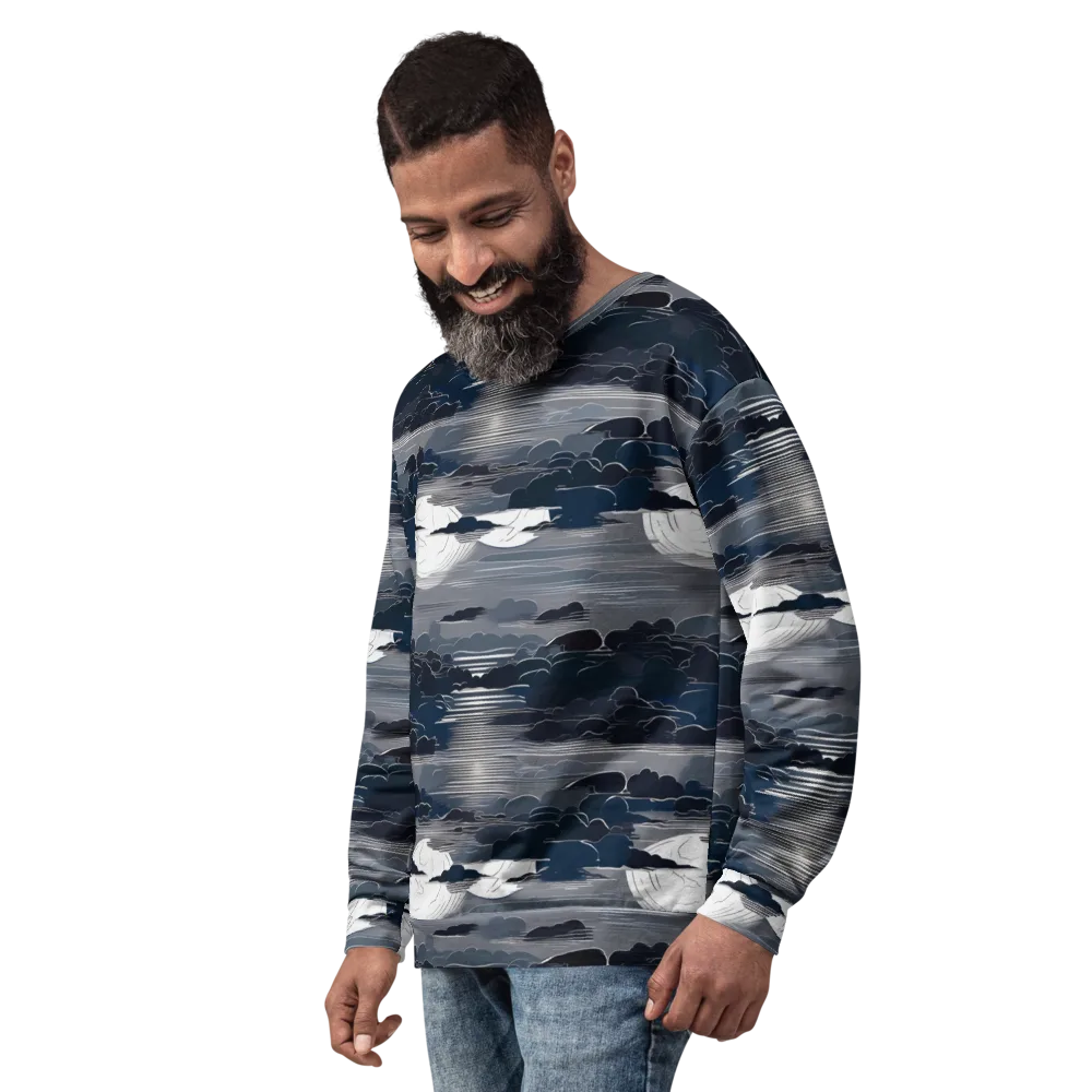 Midnight Waterline on Sweatshirt — Left Front