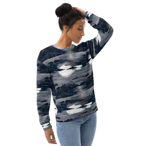 Midnight Waterline on a Sweatshirt