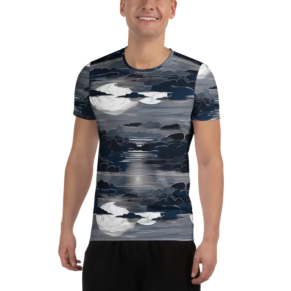 Midnight Waterline on Men's Athletic T-Shirt — Front