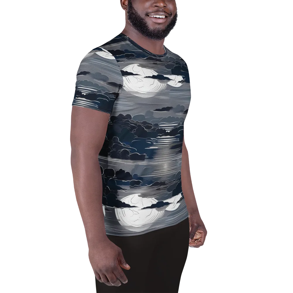 Midnight Waterline on Men's Athletic T-Shirt — Right