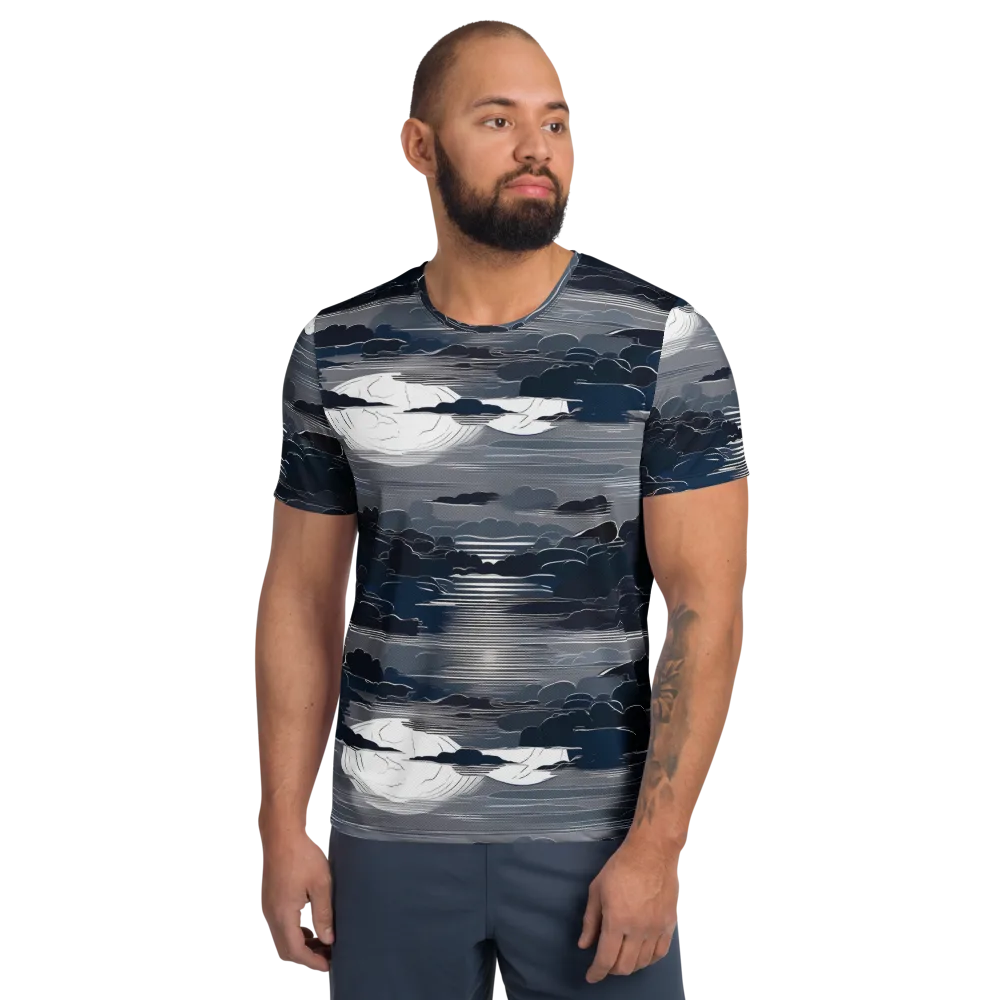 Midnight Waterline on Men's Athletic T-Shirt — Front