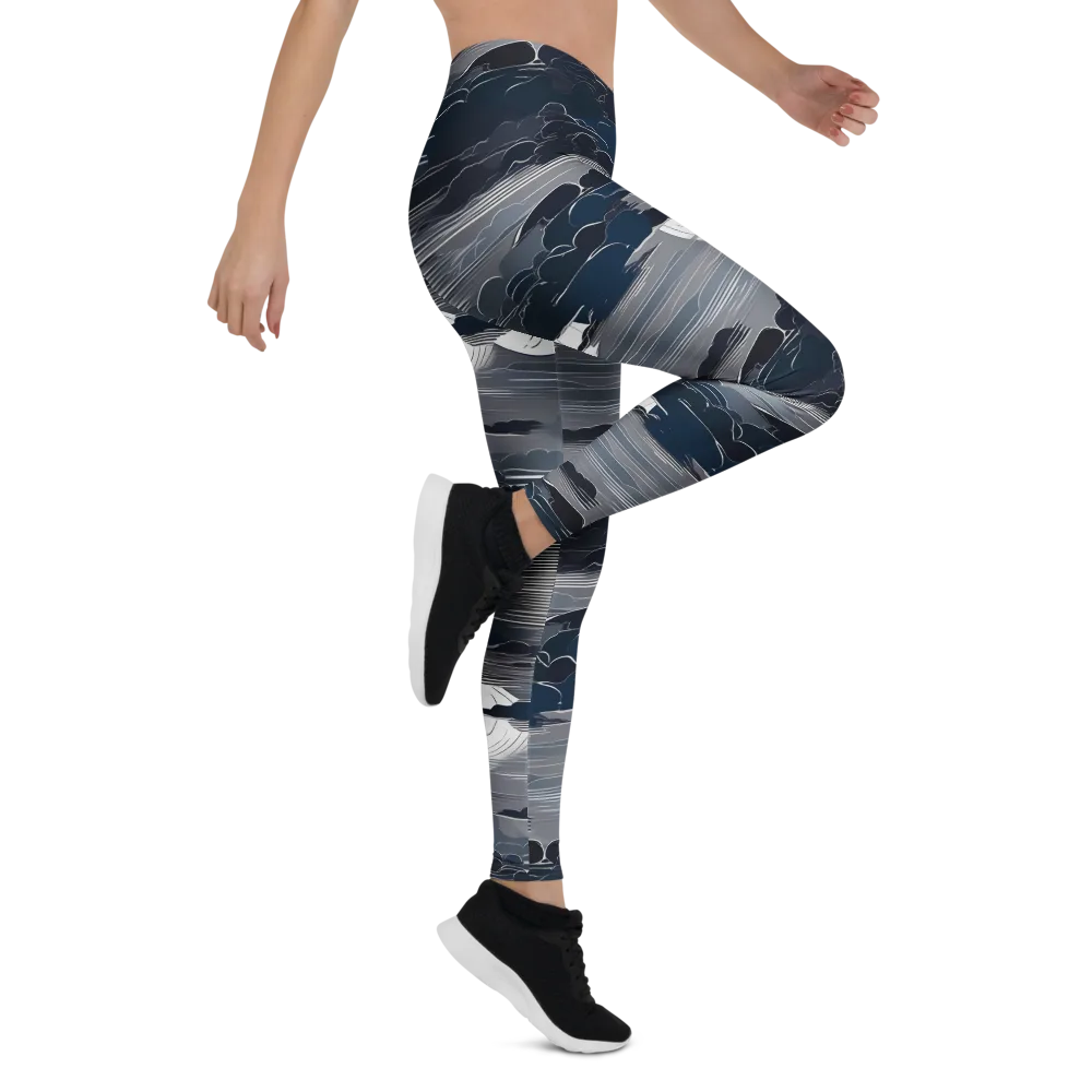 Midnight Waterline on Leggings — Right