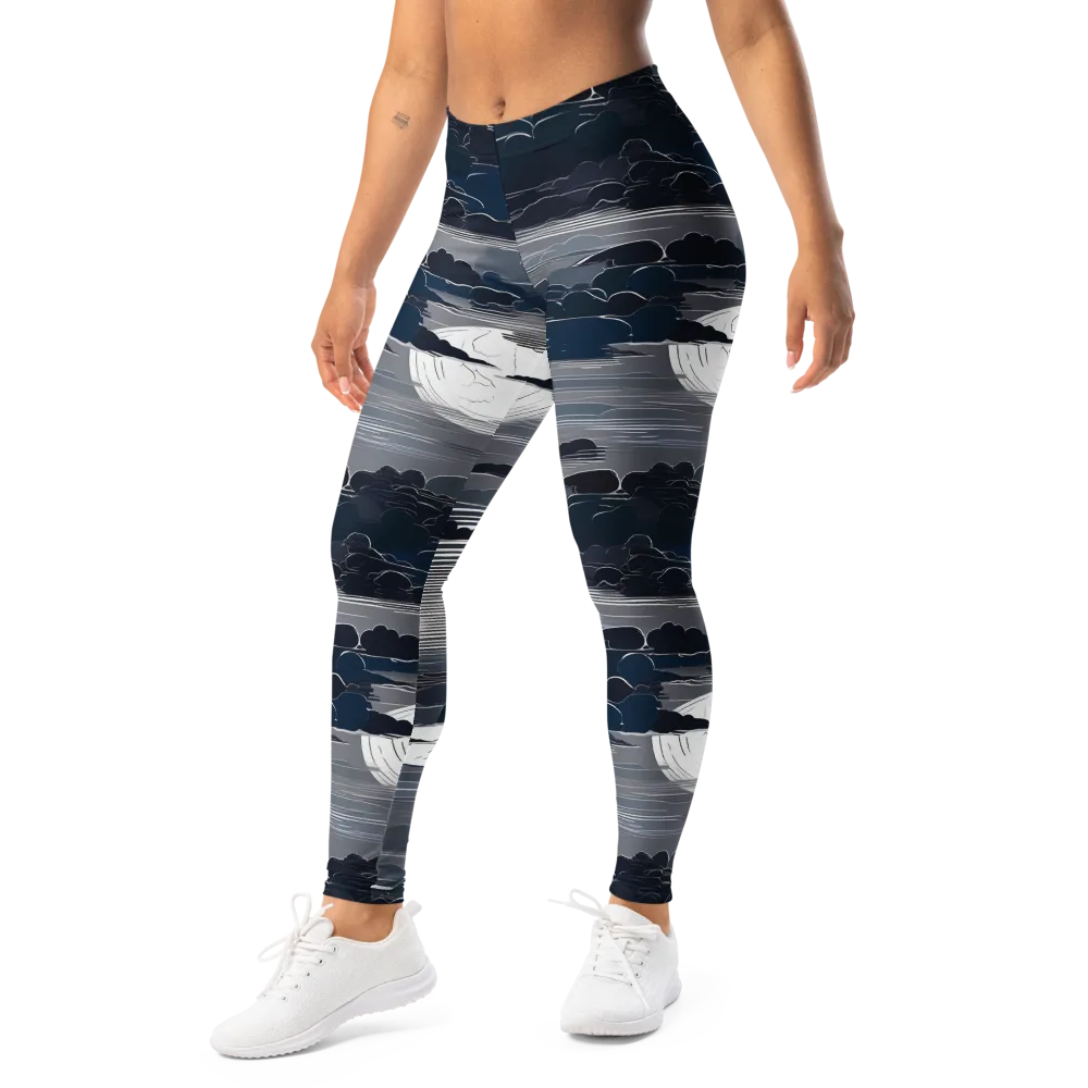Midnight Waterline on Leggings — Left Front