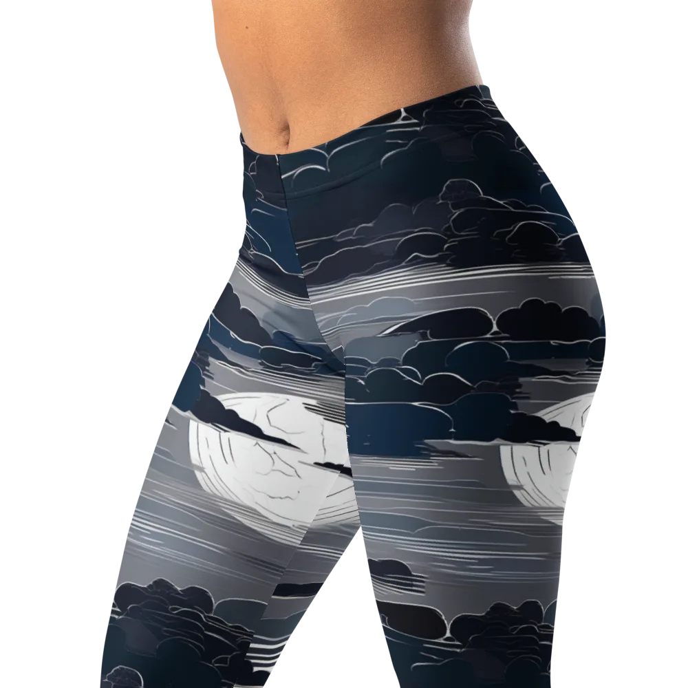 Midnight Waterline on Leggings — Left Front