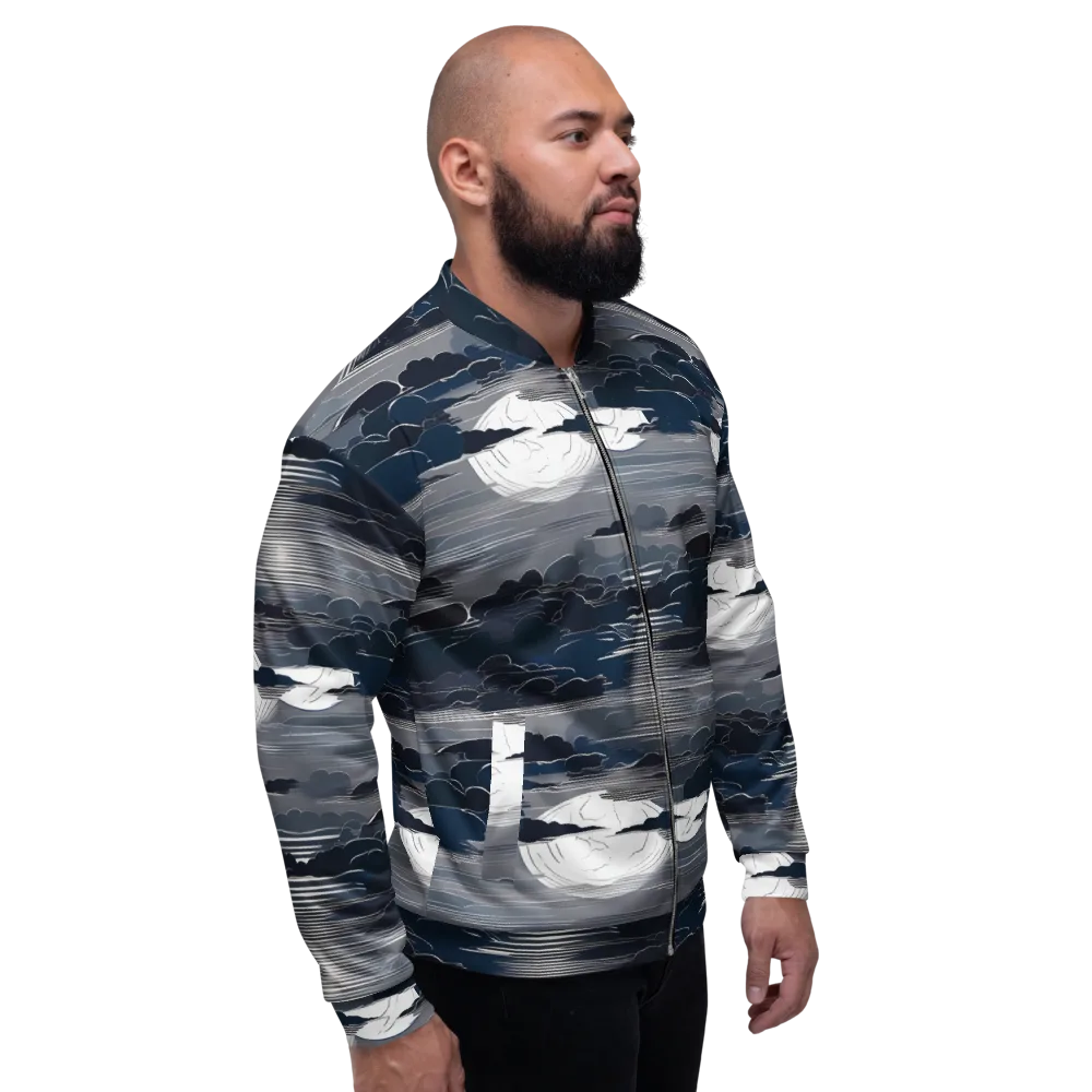 Midnight Waterline on Bomber Jacket — Right