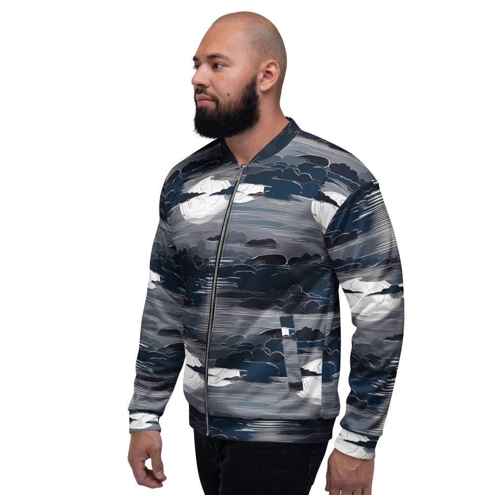 Midnight Waterline on Bomber Jacket — Left