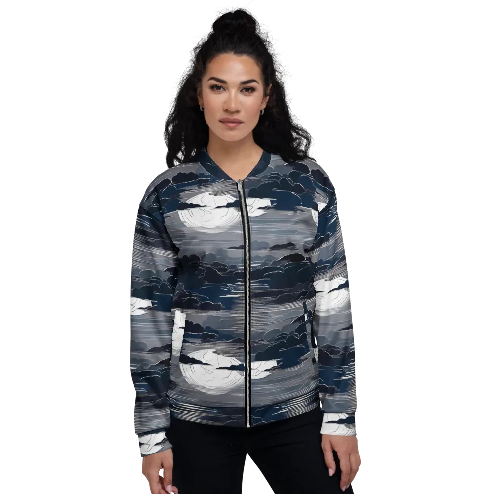 Midnight Waterline on Bomber Jacket — Front