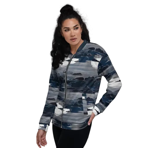 Midnight Waterline on a Bomber Jacket