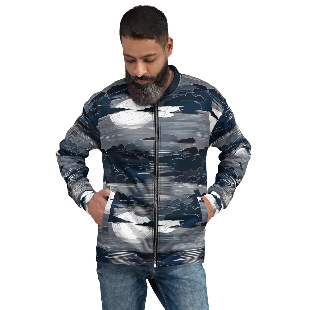 Midnight Waterline on Bomber Jacket — Front