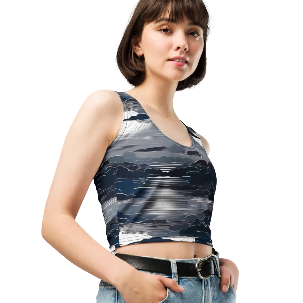 Midnight Waterline on Crop Top — Right Front