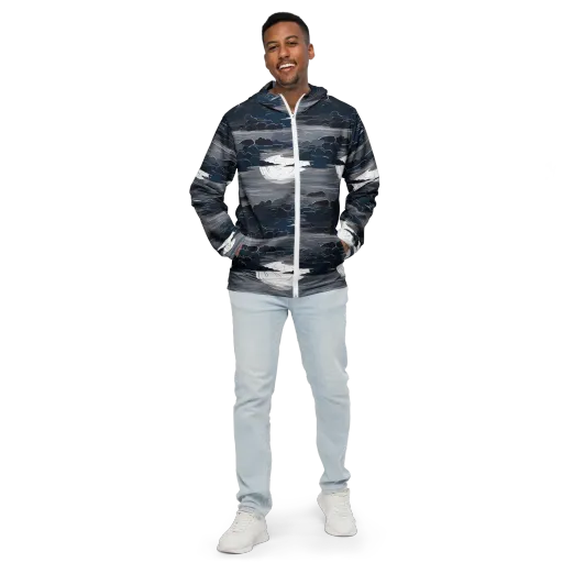 Midnight Waterline on a Men's Windbreaker