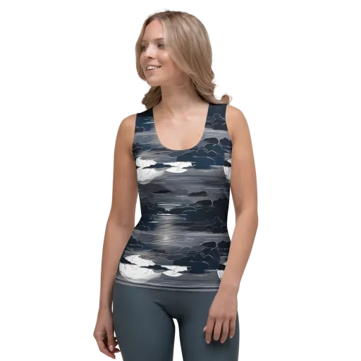 Midnight Waterline on a Women's Tank Top