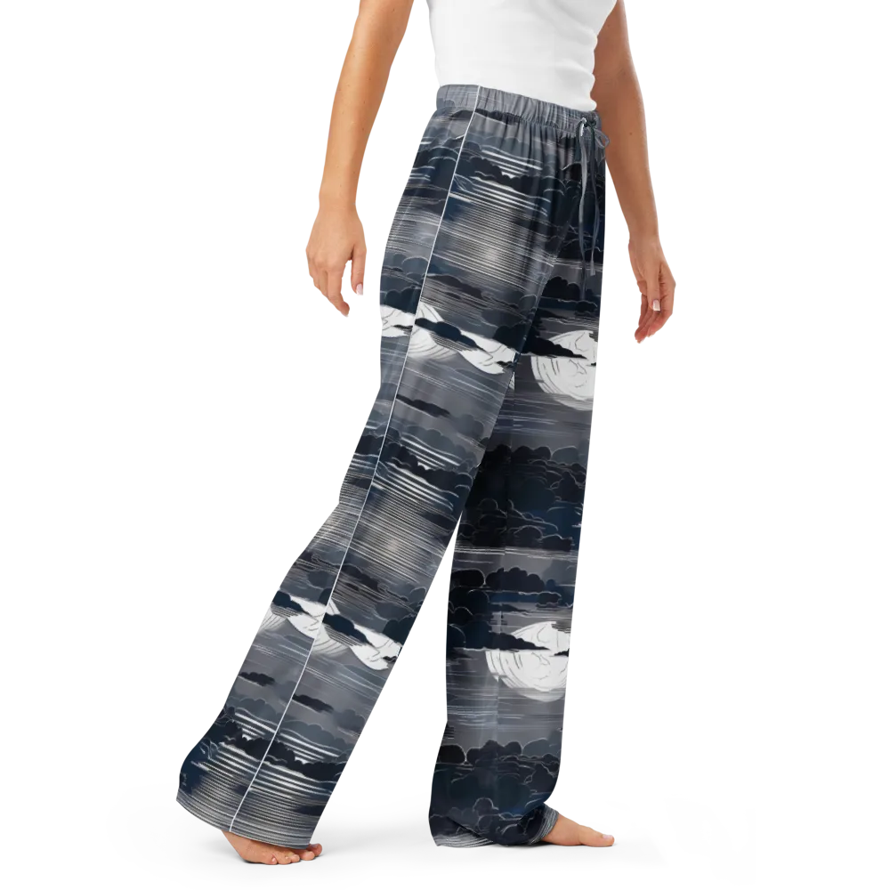 Midnight Waterline on Women's Pajama Pants — Right Front