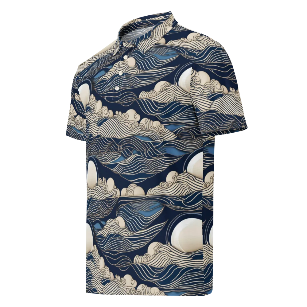 Celestial Breakers on Men's Slim Fit Polo Shirt — Left Front