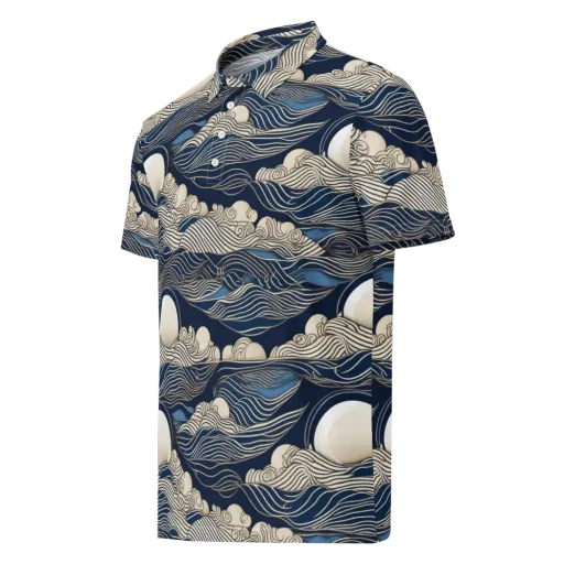 Celestial Breakers on a Men's Slim Fit Polo Shirt