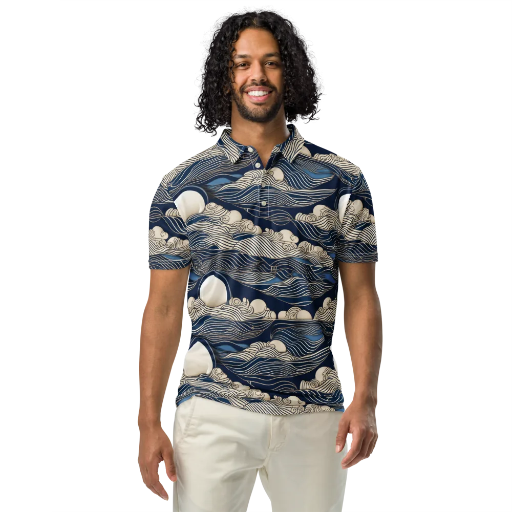Celestial Breakers on Men's Slim Fit Polo Shirt — Front