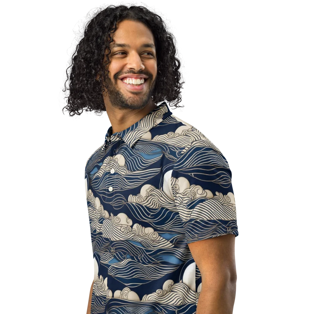 Celestial Breakers on Men's Slim Fit Polo Shirt — Left Front