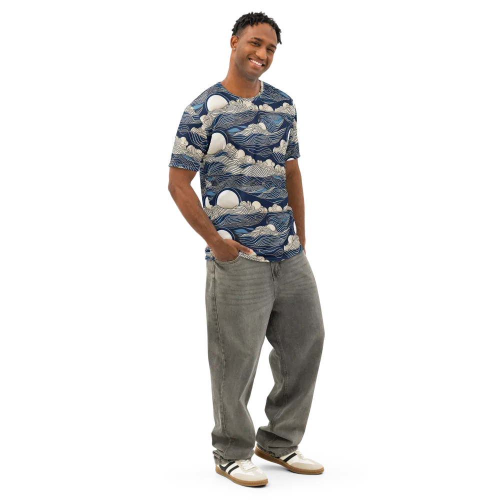Celestial Breakers on Men's Cotton Crew Neck T-Shirt — Right Front