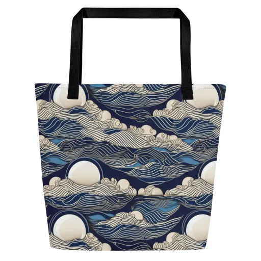 Celestial Breakers on a Large Tote Bag W/ Pocket