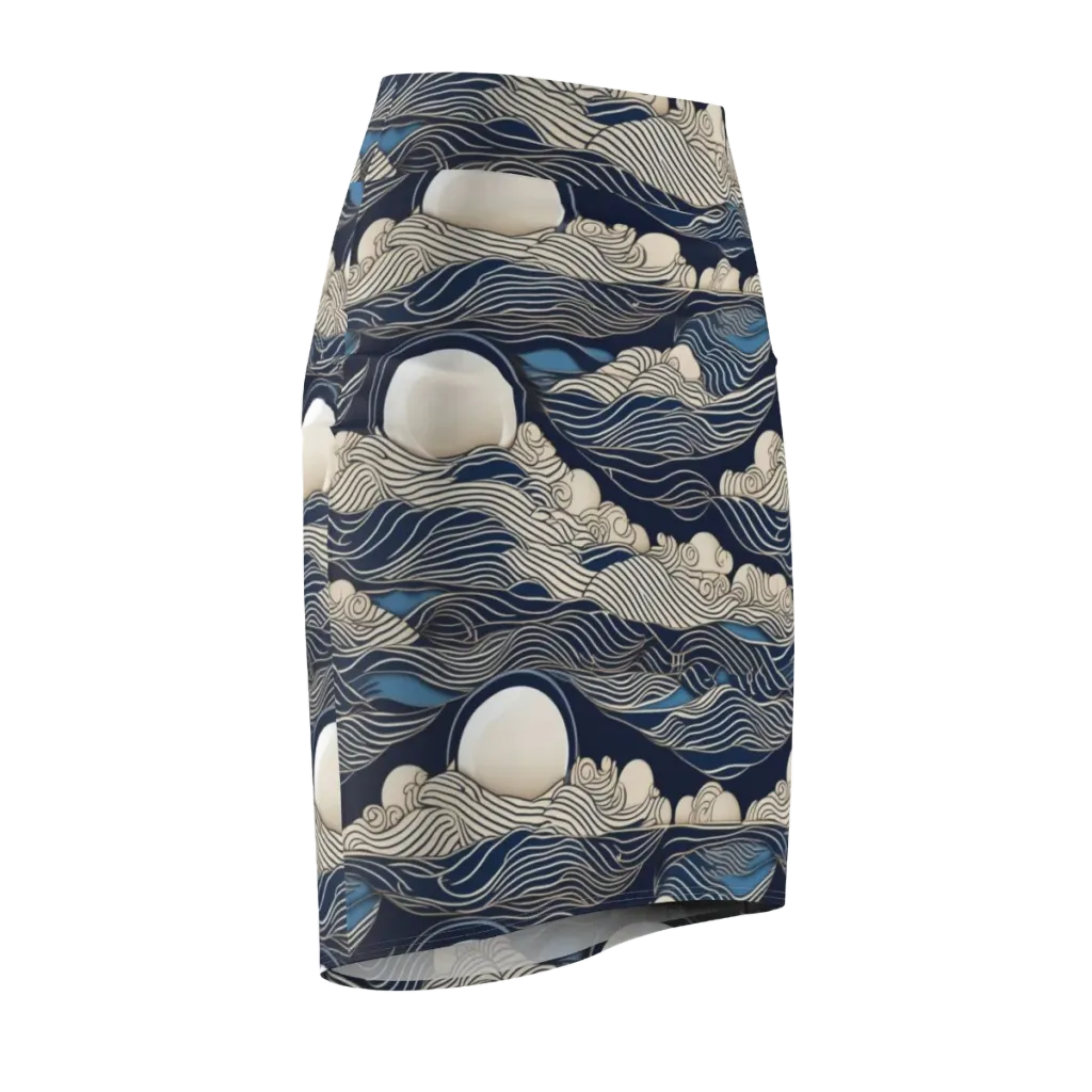 Celestial Breakers on Pencil Skirt — Front Side