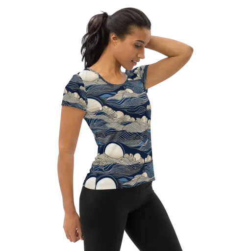 Celestial Breakers on a Women's Athletic T-Shirt