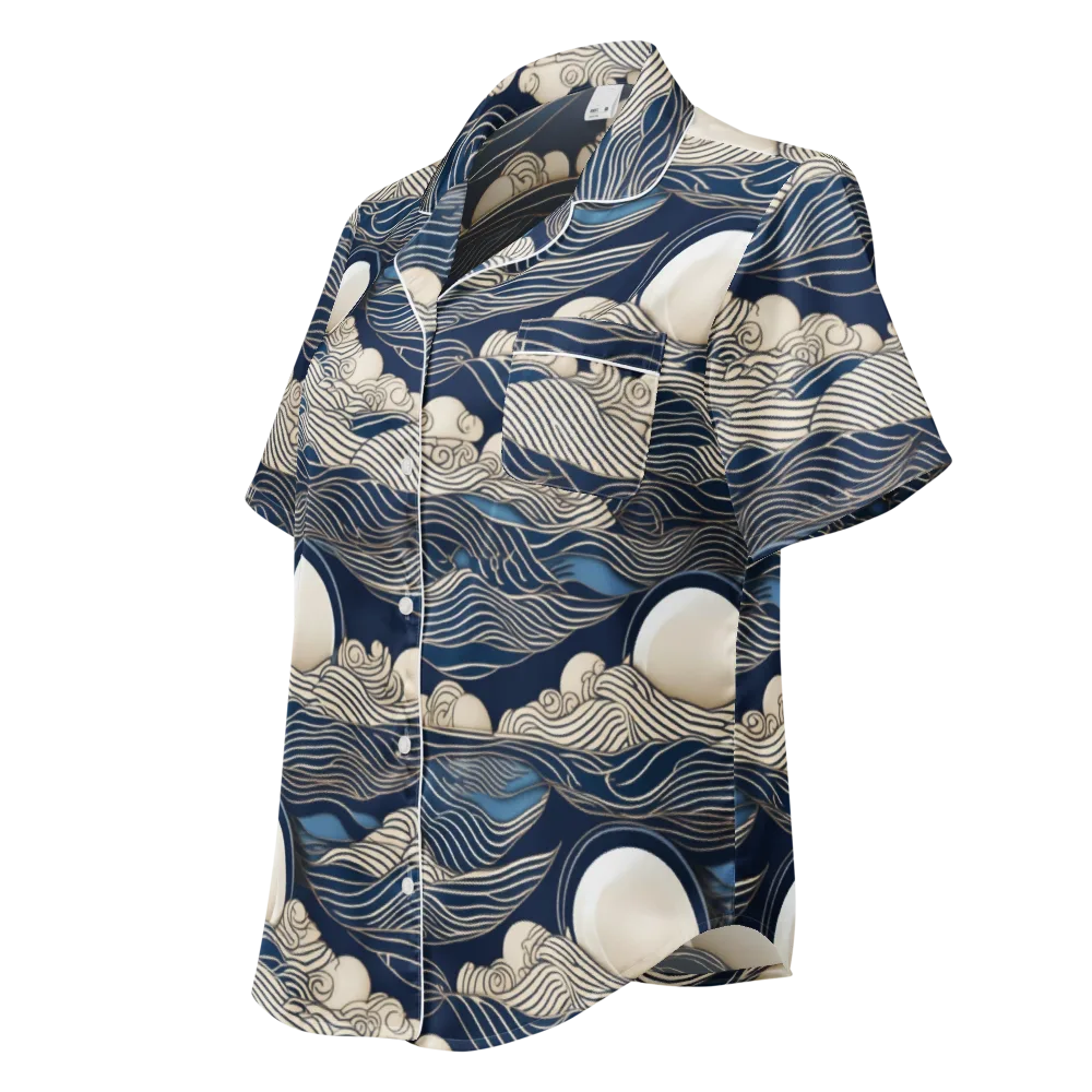 Celestial Breakers on Women's Short Sleeve Pajama Top — Left Front