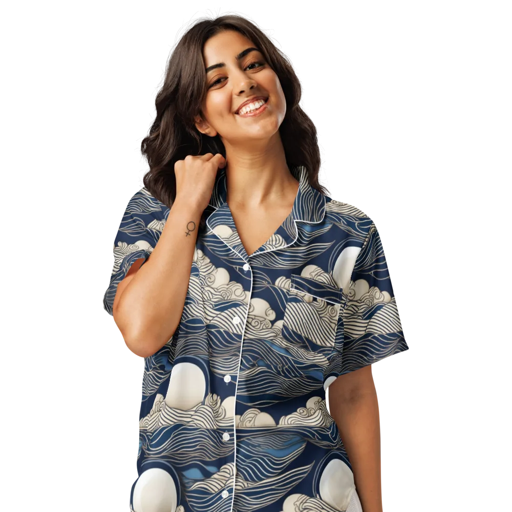 Celestial Breakers on Women's Short Sleeve Pajama Top — Front