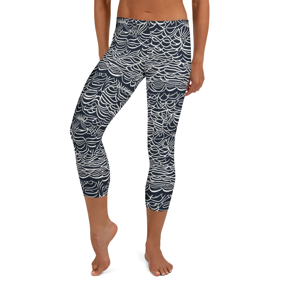 Nautical Abstraction on Capri Leggings — Front