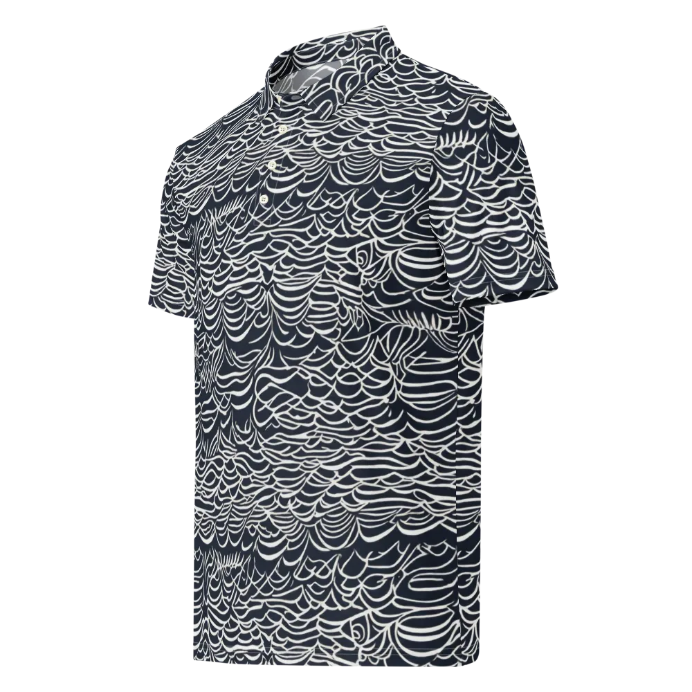 Nautical Abstraction on Men's Slim Fit Polo Shirt — Left Front