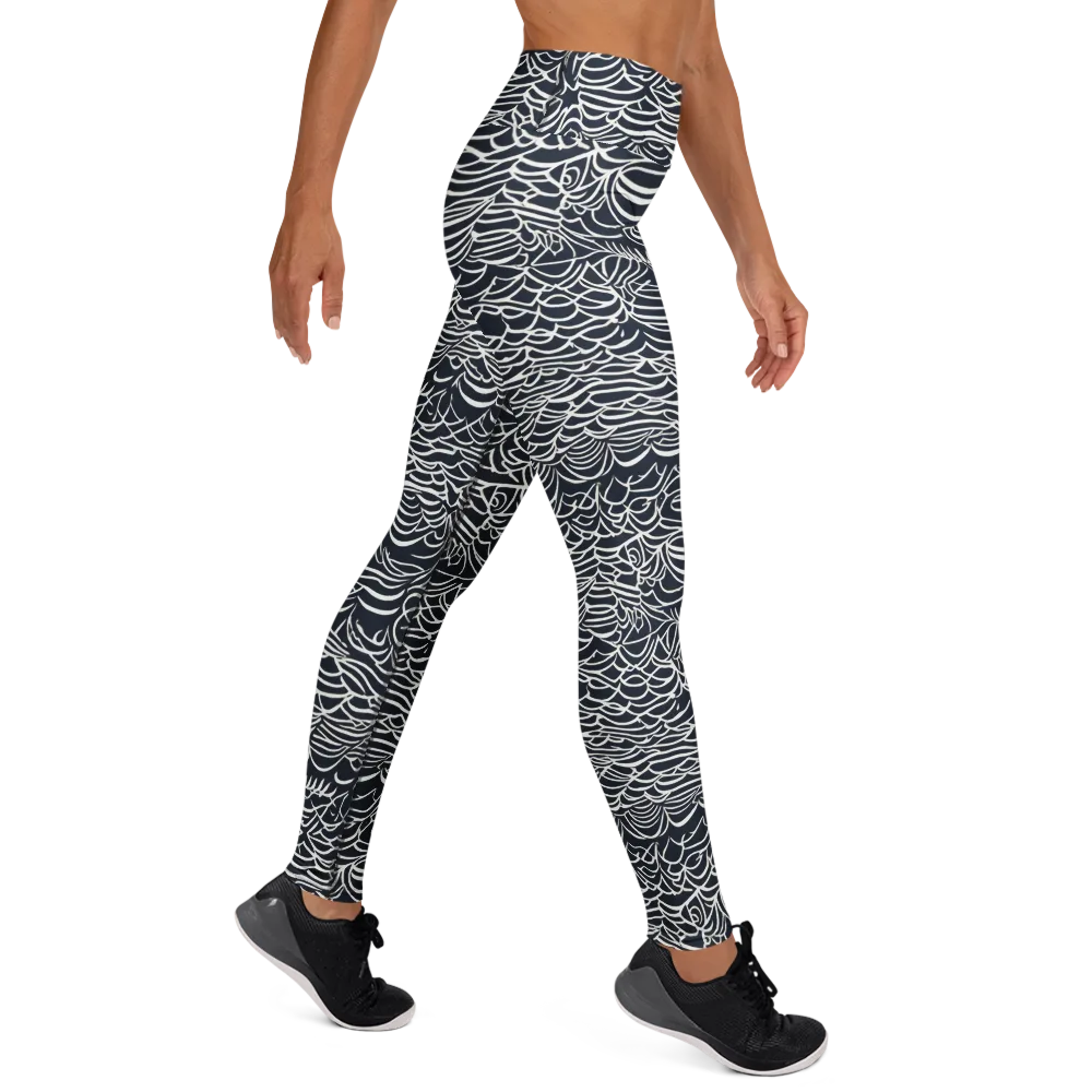 Nautical Abstraction on Yoga Leggings — Right