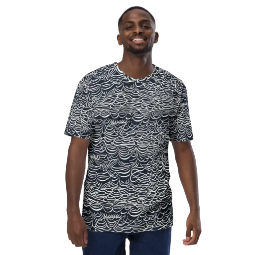 Nautical Abstraction on a Men's Crew Neck T-Shirt