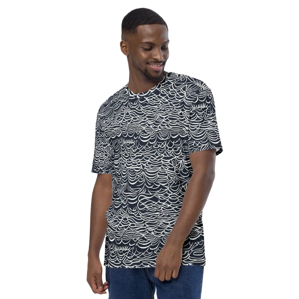 Nautical Abstraction on Men's Crew Neck T-Shirt — Left