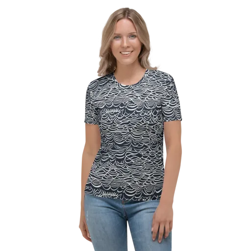 Nautical Abstraction on a Women's Crew Neck T-Shirt